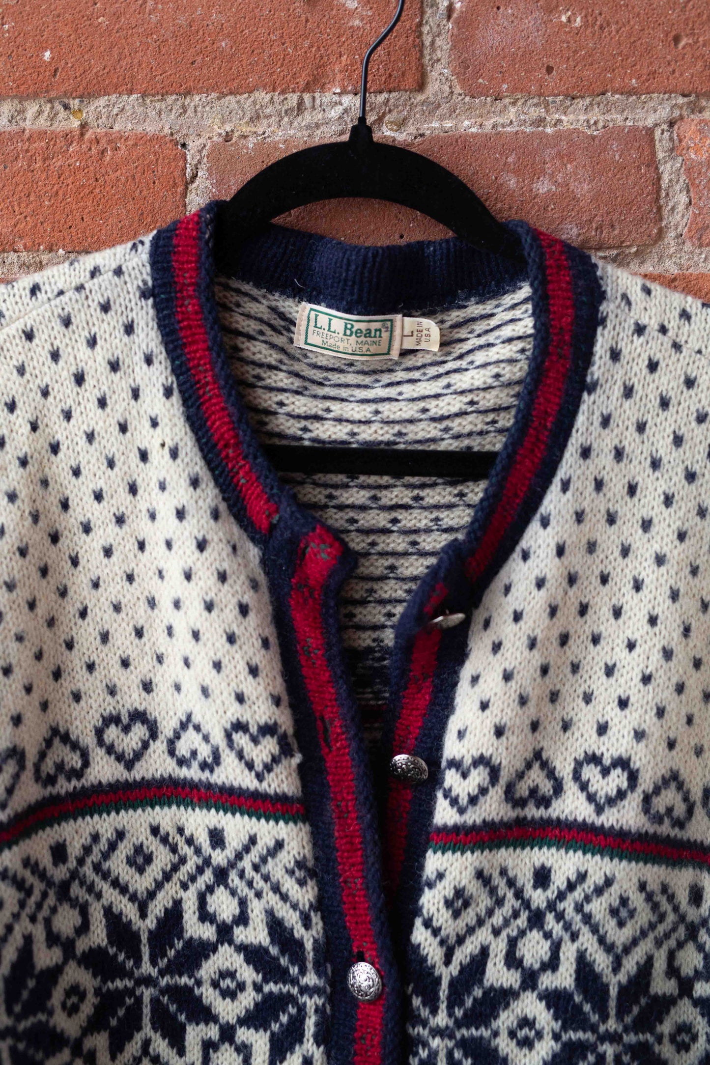 L.L Bean Nordic Wool Ski Cardigan