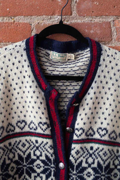 L.L Bean Nordic Wool Ski Cardigan