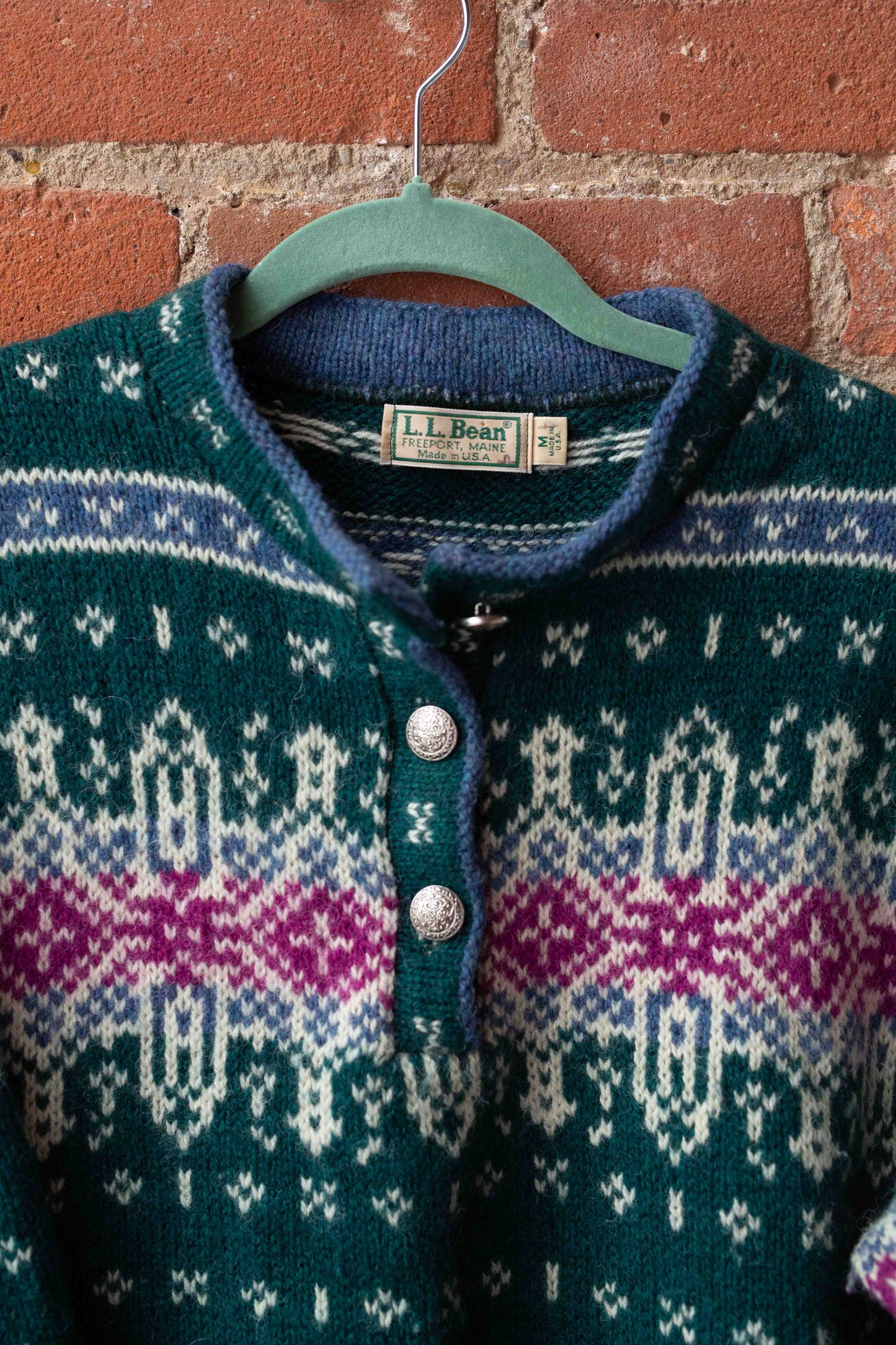 L.L Bean Fair Isle Nordic Cardigan
