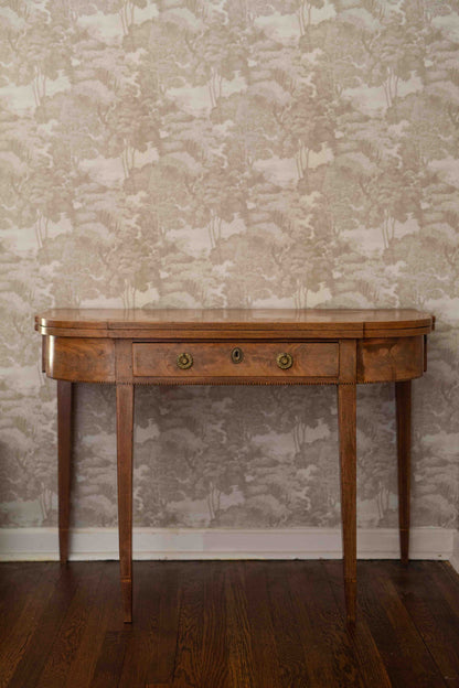 Antique George III Inlaid Mahogany Fold-Over Card / Tea Table