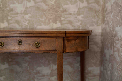 Antique George III Inlaid Mahogany Fold-Over Card / Tea Table