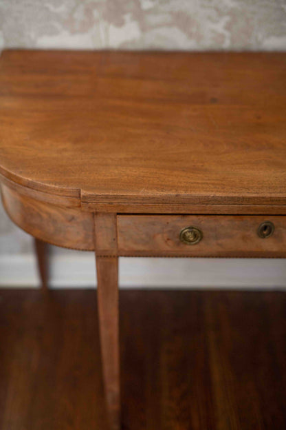 Antique George III Inlaid Mahogany Fold-Over Card / Tea Table