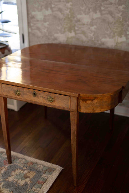 Antique George III Inlaid Mahogany Fold-Over Card / Tea Table