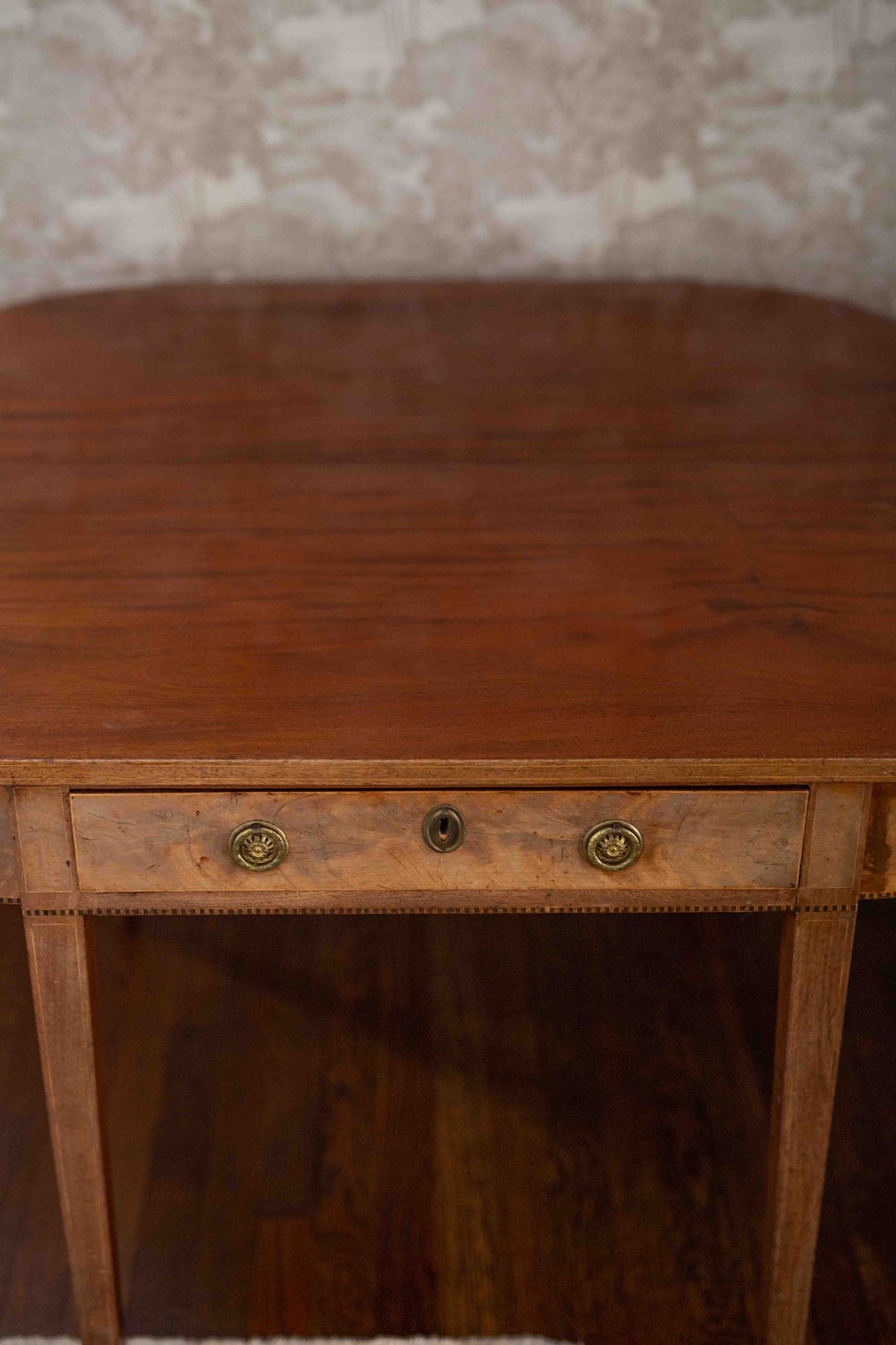 Antique George III Inlaid Mahogany Fold-Over Card / Tea Table