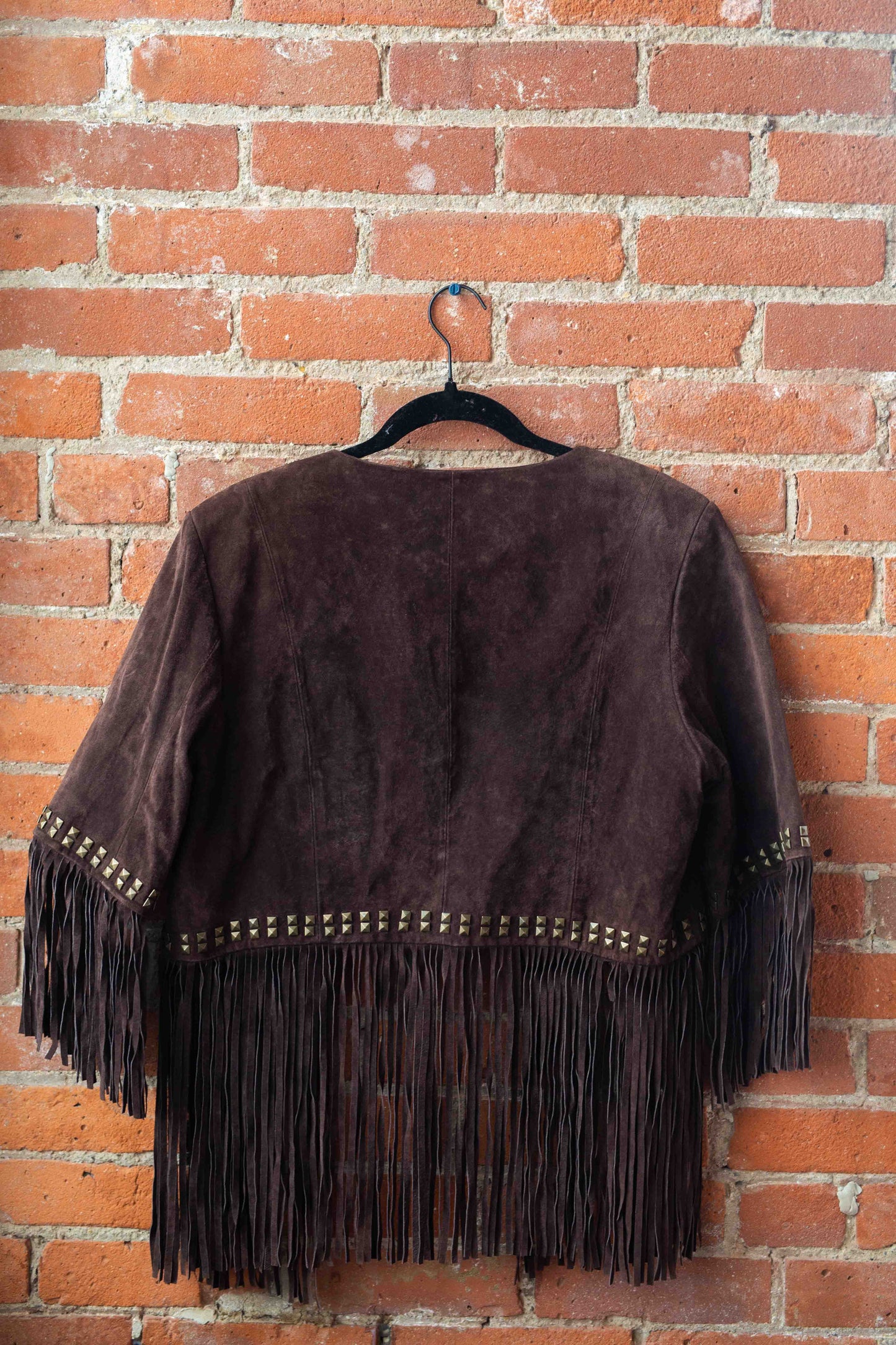 Pamela McCoy Vintage Fringe Suede Coat