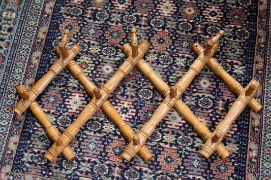 Accordian Style Bamboo Wall Coat Rack