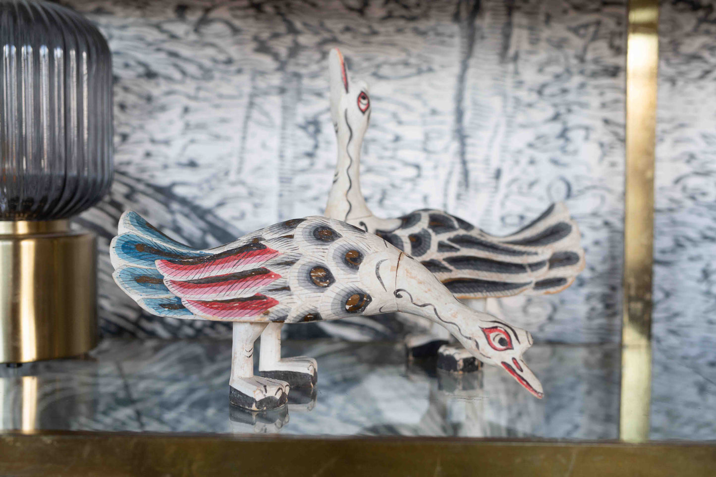 Pair of Hand Carved and painted folk art ducks