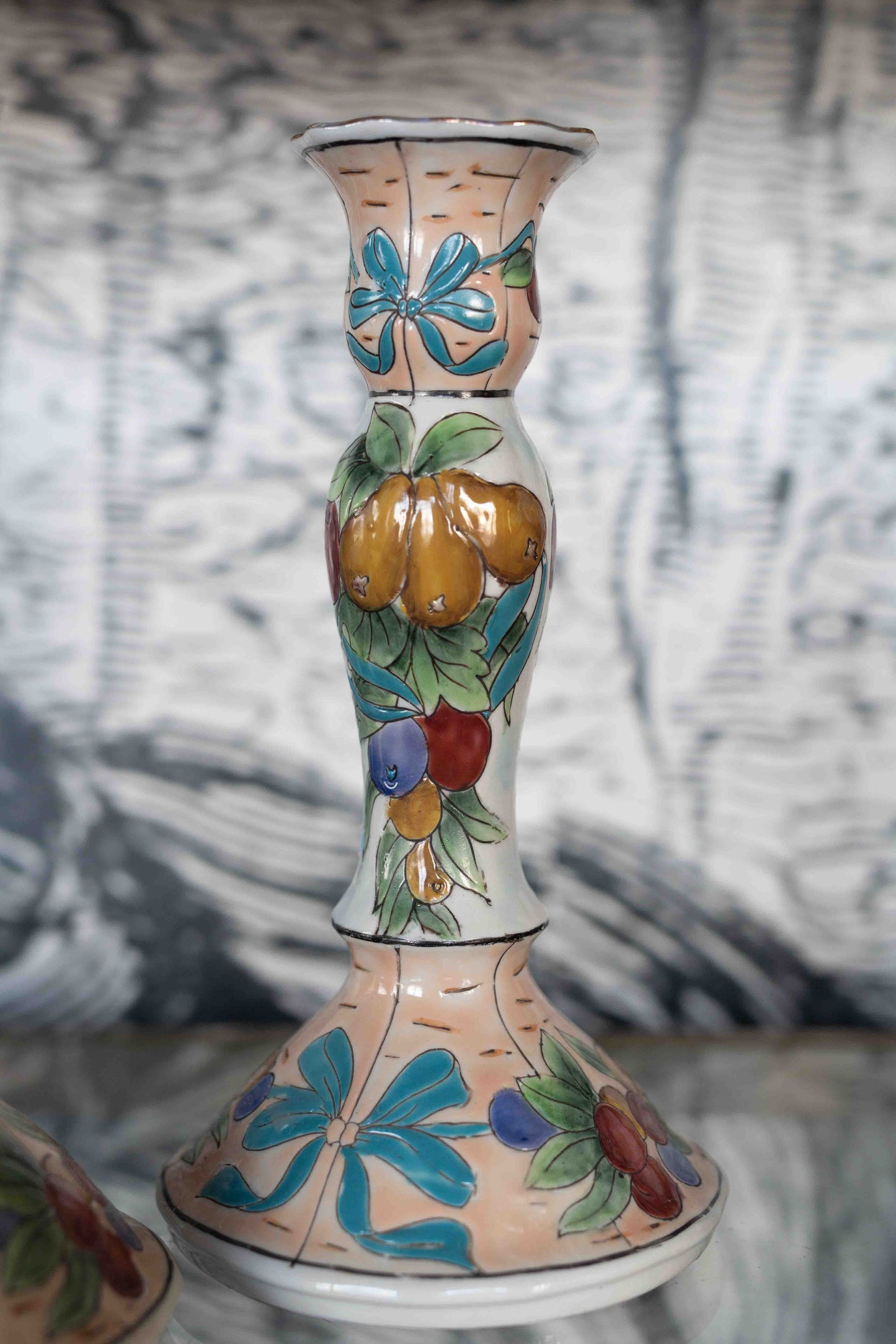 Ceramic Fall Harvest Candlesticks