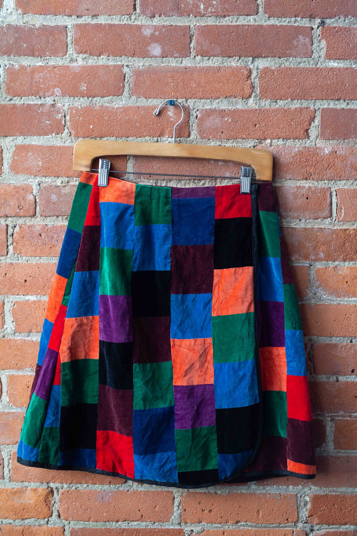 VNTG Velvet patchwork Skirt