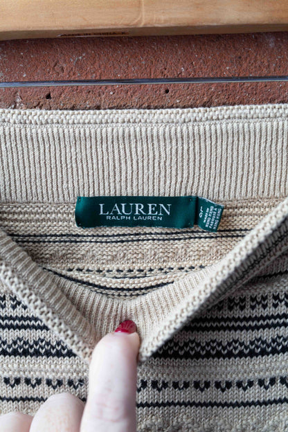 Ralph Lauren Linen Blend Midi Knit Skirt, Large