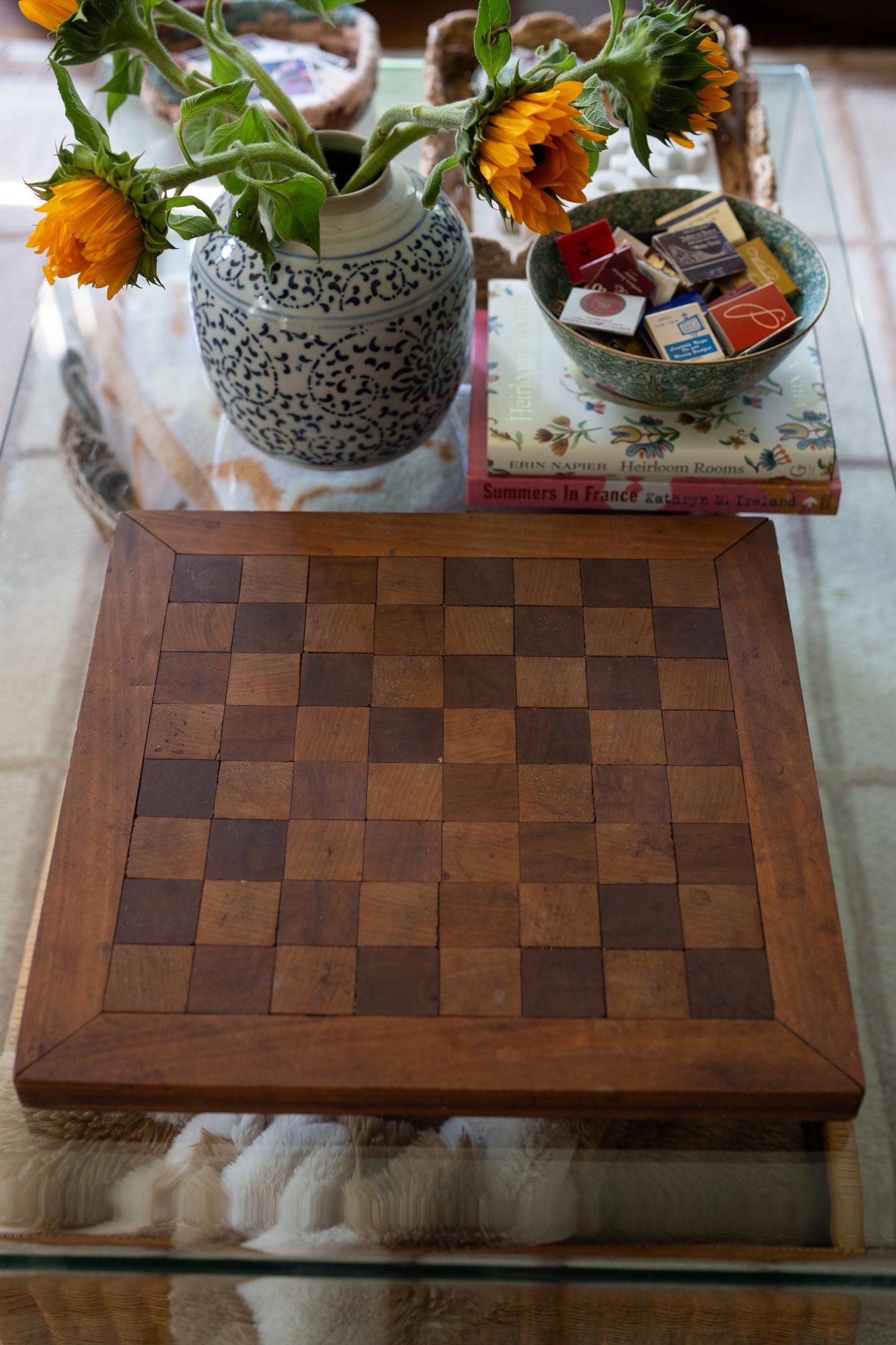 Inlaid Wood Checkerboard