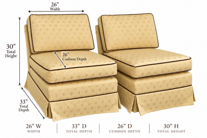 Vintage Custom Upholstered Slipper Chairs