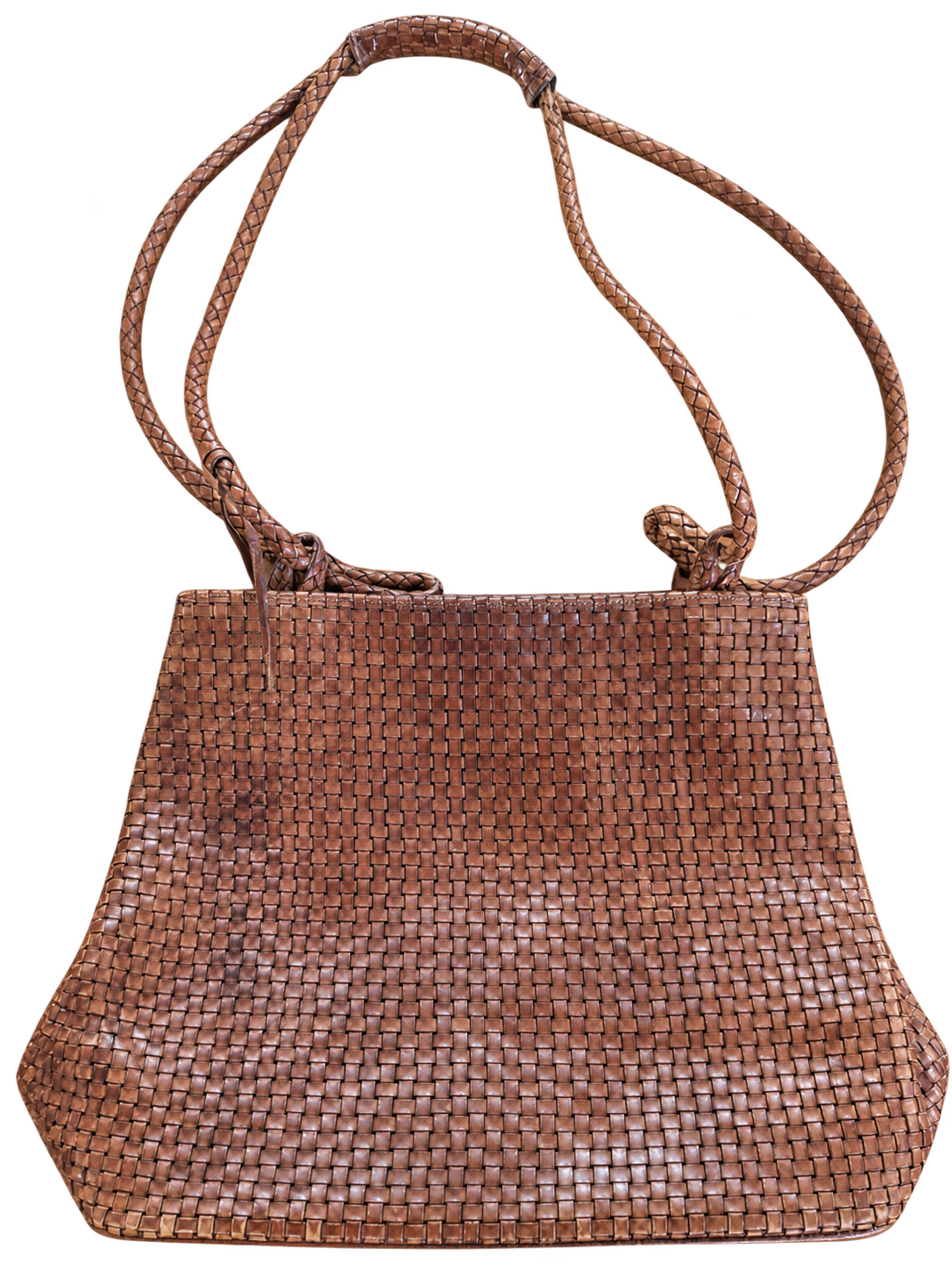 Woven Leather Bucket Bag