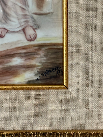 1912 Antique Limoges Porcelain Plaque, Hand Painted