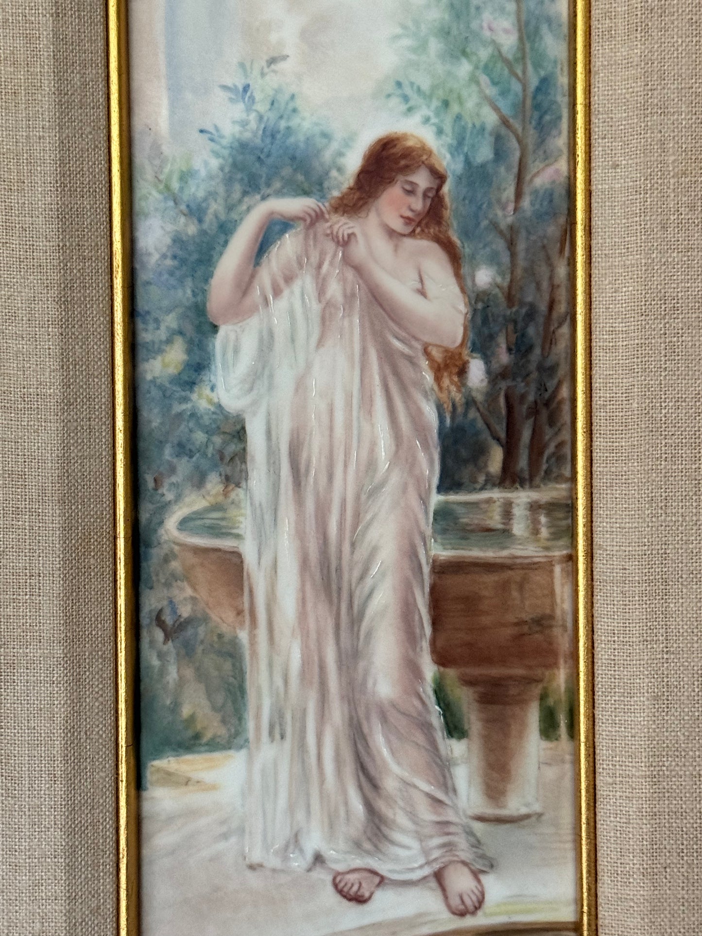 1912 Antique Limoges Porcelain Plaque, Hand Painted
