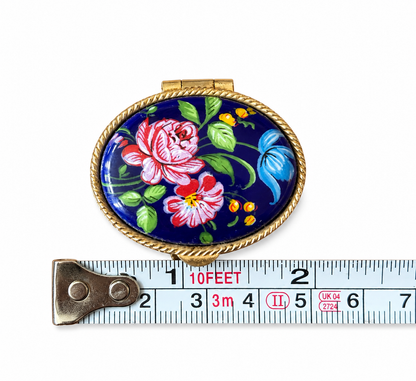 Hand Painted Oval Trinket Box