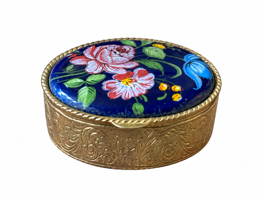 Hand Painted Oval Trinket Box