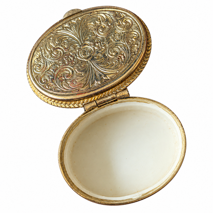 Hand Painted Oval Trinket Box