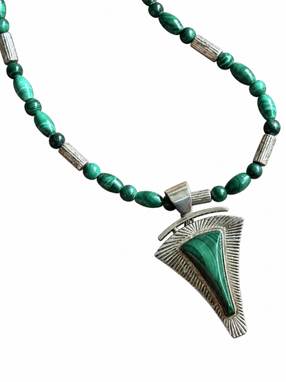 Sterling silver and Malachite necklace