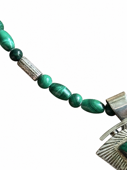 Sterling silver and Malachite necklace