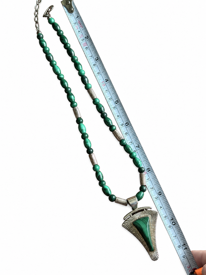 Sterling silver and Malachite necklace