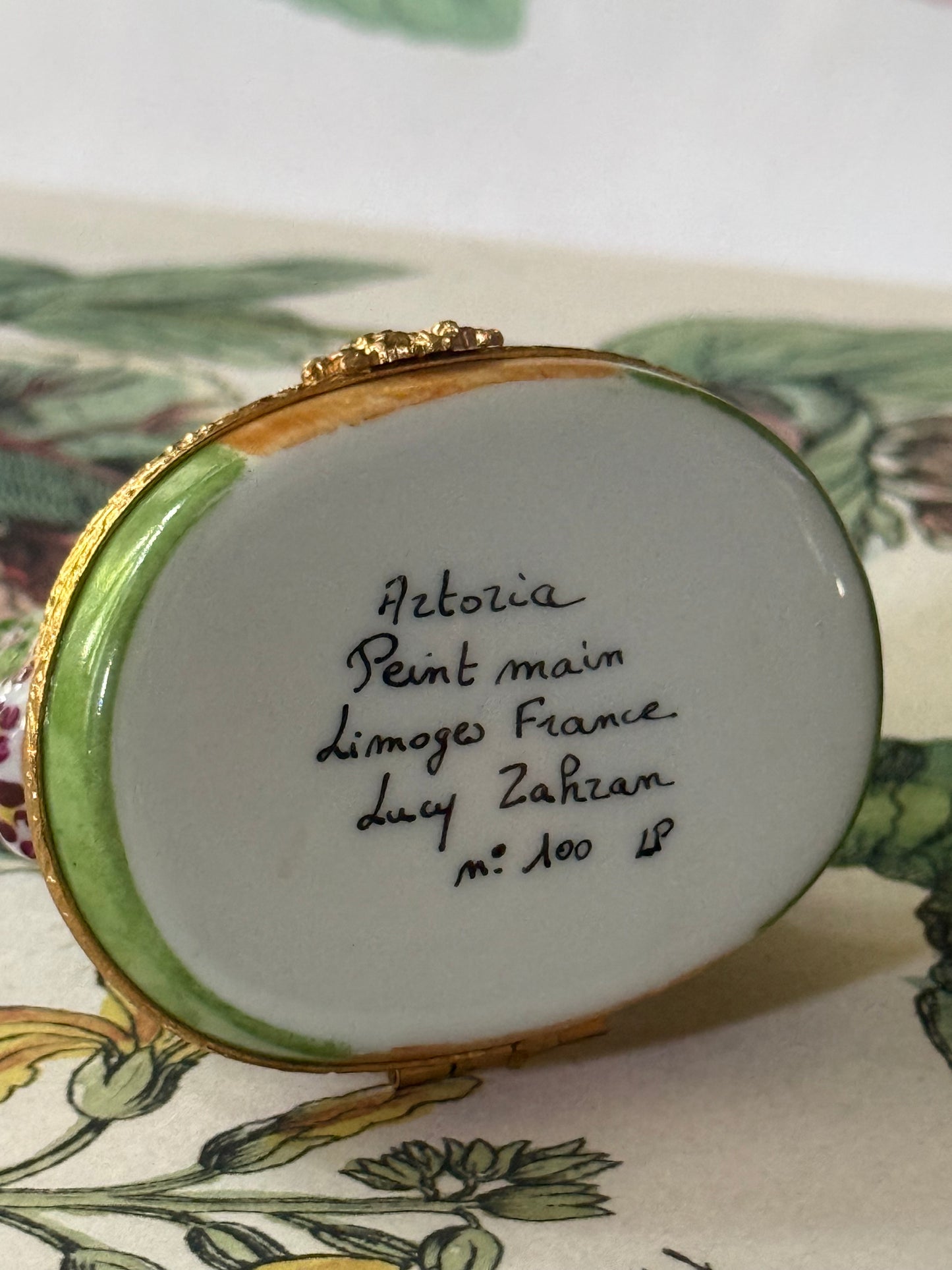 Hand Painted Limoges Box Garden Gate Trinket Box