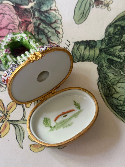 Hand Painted Limoges Box Garden Gate Trinket Box