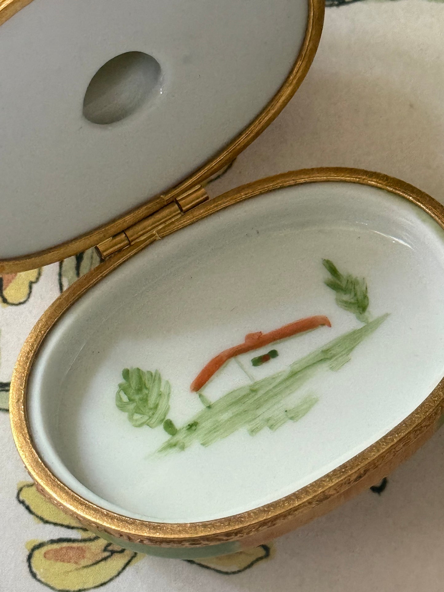 Hand Painted Limoges Box Garden Gate Trinket Box