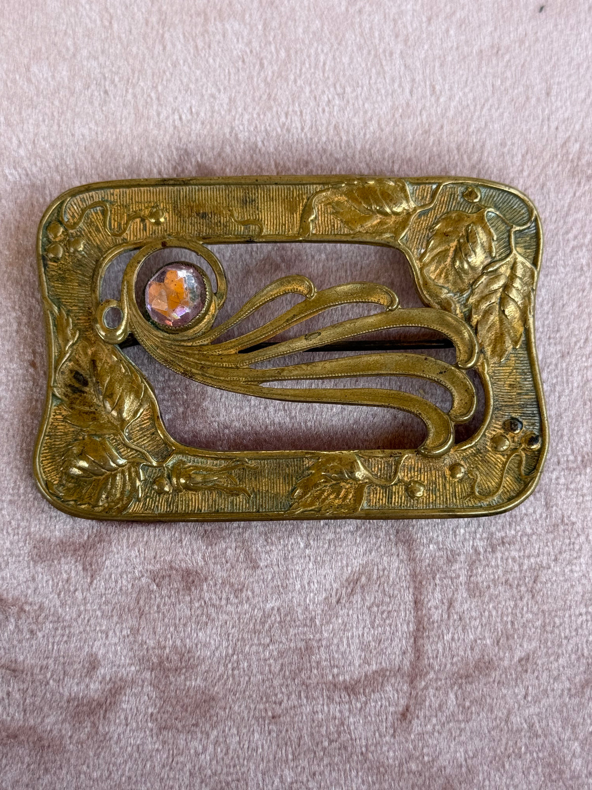 Antique Art Nouveau Brass Pin