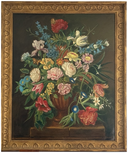 J.V. Lebrune 19th C. Still Life Oil Painting