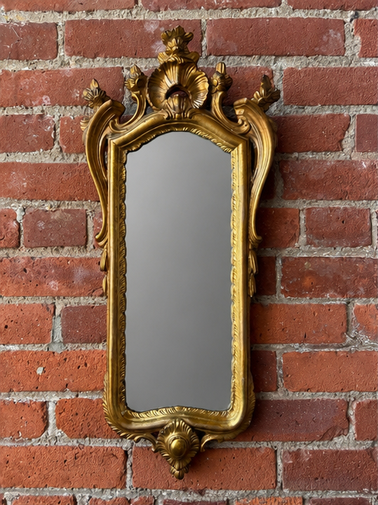 Vintage Italian Borghese Rococo Gilded Mirror
