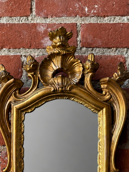 Vintage Italian Borghese Rococo Gilded Mirror