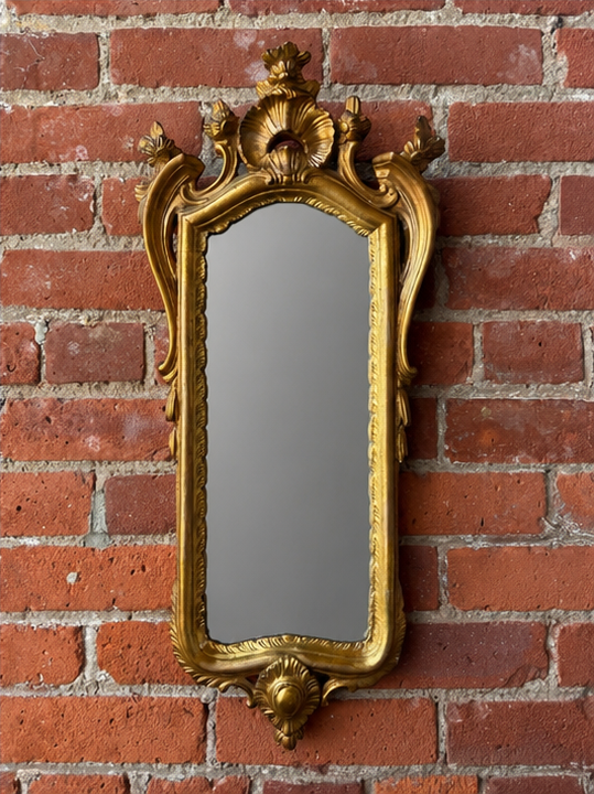 Vintage Italian Borghese Rococo Gilded Mirror
