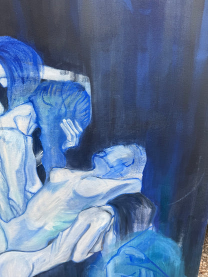Abstract Figural Bodies on Canvas, 53X36"