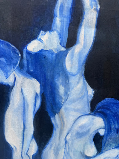 Abstract Figural Bodies on Canvas, 53X36"