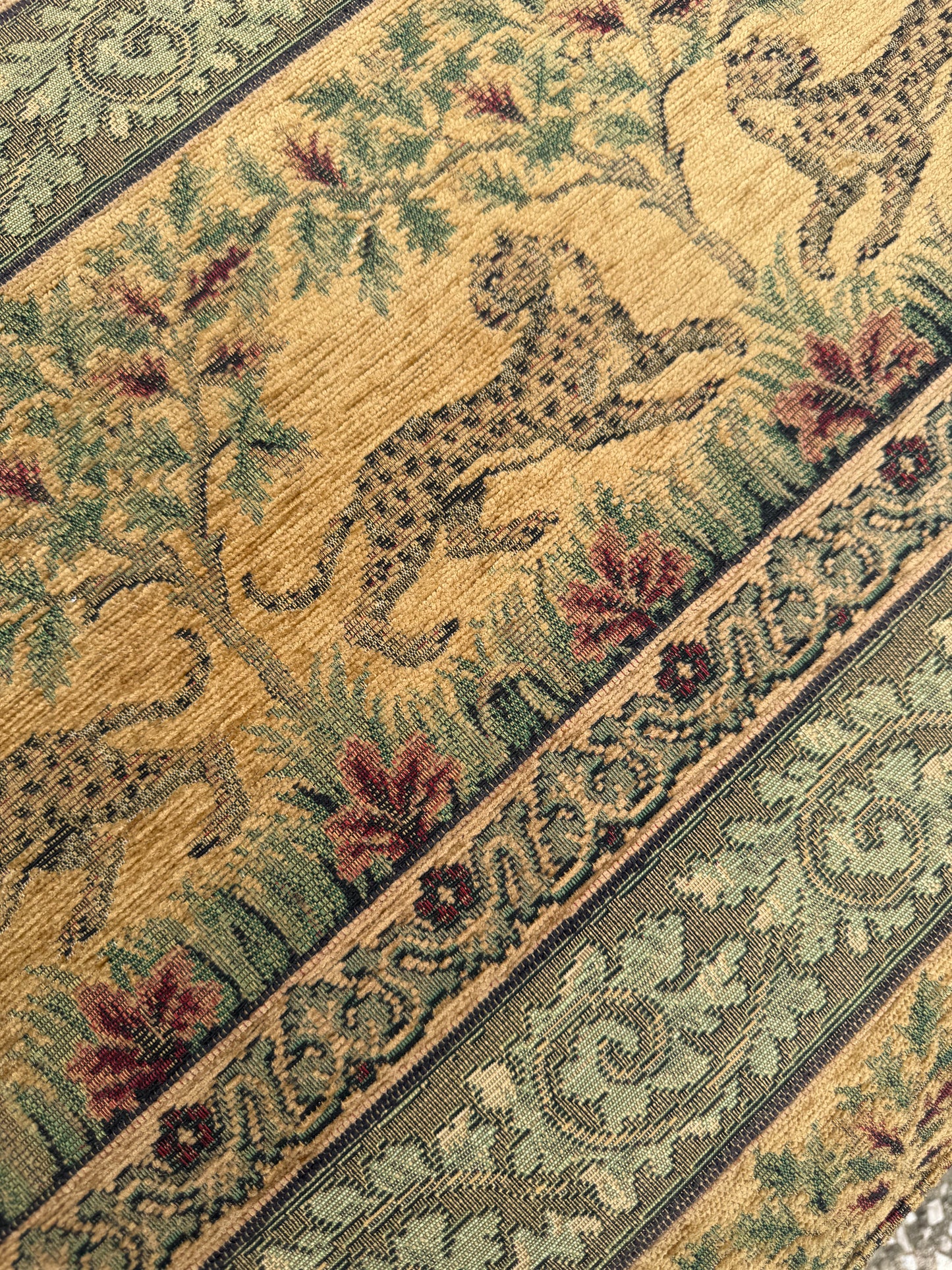 Custom Upholstered Tapestry Ottoman by Stickley