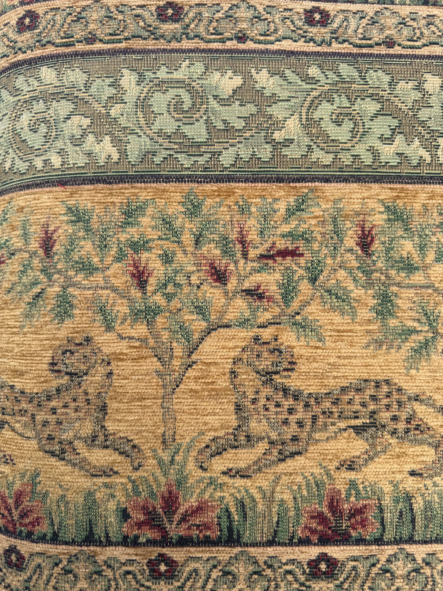 Custom Upholstered Tapestry Ottoman by Stickley