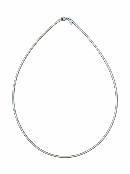 Sterling Silver .925 Omega Domed Chain Necklace