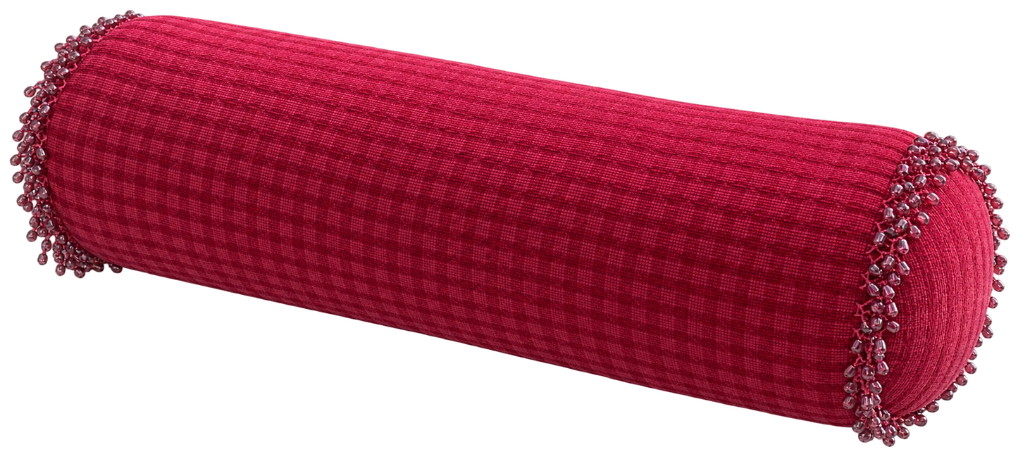 Custom Raspberry Chenille Bolster Pillows