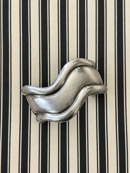 Vintage Mexico 925 Sterling Silver Modernist Wave Cuff