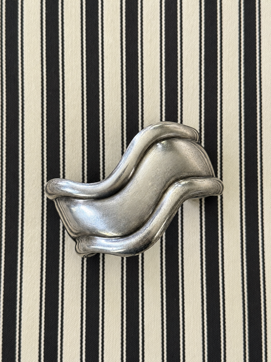 Vintage Mexico 925 Sterling Silver Modernist Wave Cuff