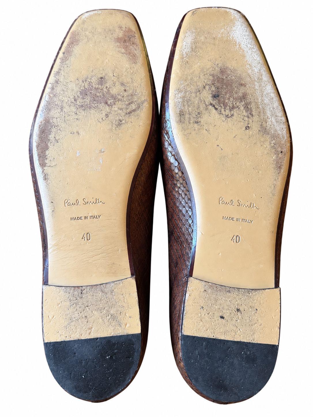 Vintage Paul Smith  Snake-Effect Leather Tassel Flats (40)