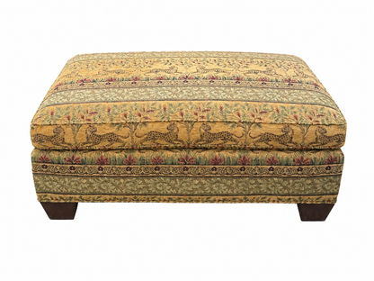 Custom Upholstered Tapestry Ottoman by Stickley