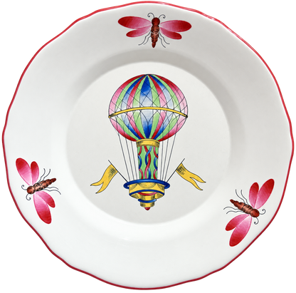 St. Clements French Faience Hot Air Balloon Plate, 1967