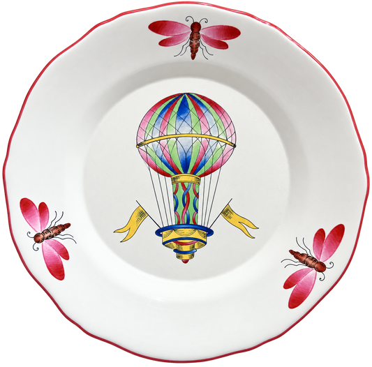 St. Clements French Faience Hot Air Balloon Plate, 1967