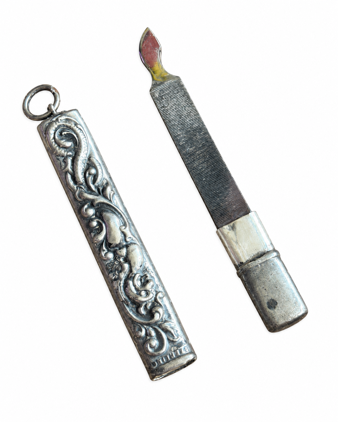 Antique Sterling Silver Chatelaine Dragon Nail File