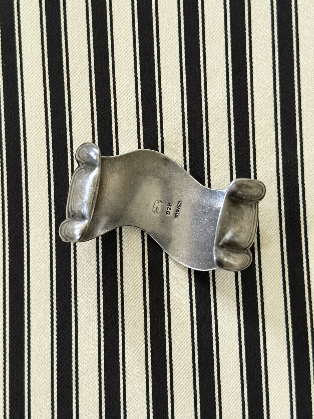 Vintage Mexico 925 Sterling Silver Modernist Wave Cuff