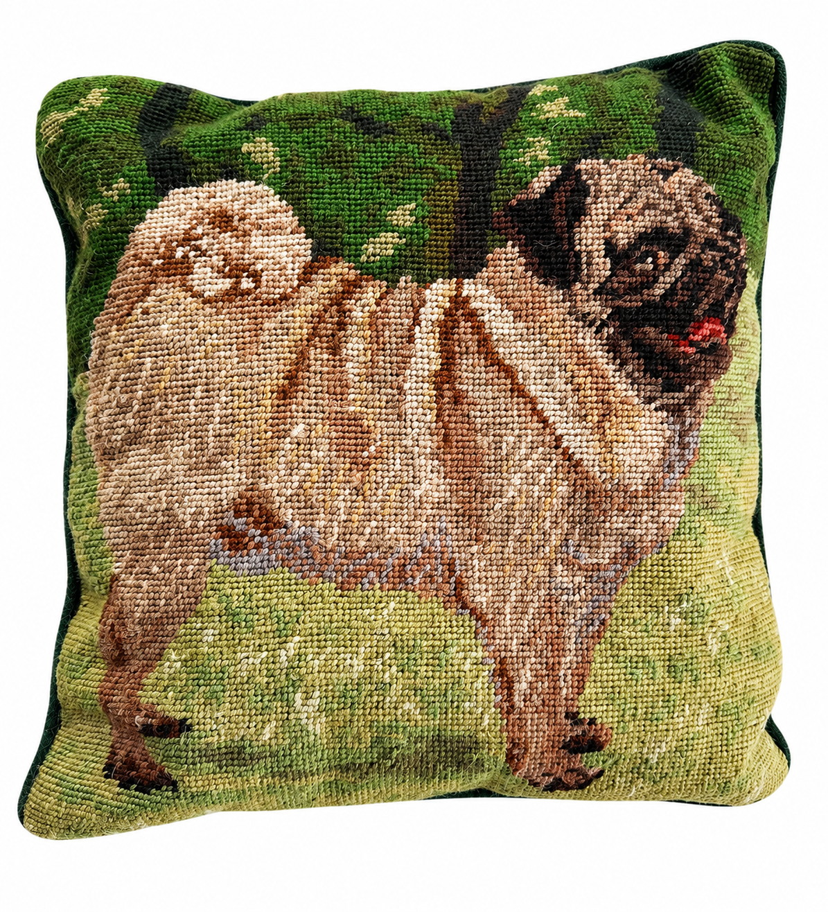 Needlepoint Pug Pillow