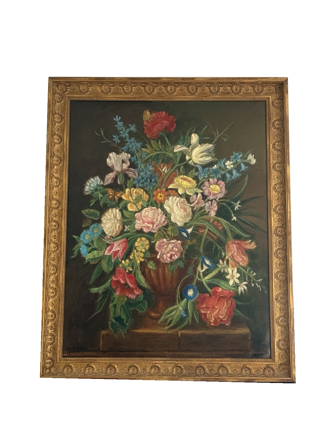 J.V. Lebrune 19th C. Still Life Oil Painting