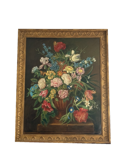 J.V. Lebrune 19th C. Still Life Oil Painting